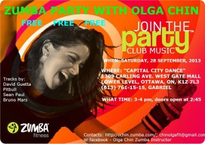 Free Zumba Party- Club Music with Olga Chin @ Ottawa | Ontario | Canada